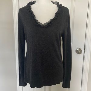 Gray V-neck Sweater